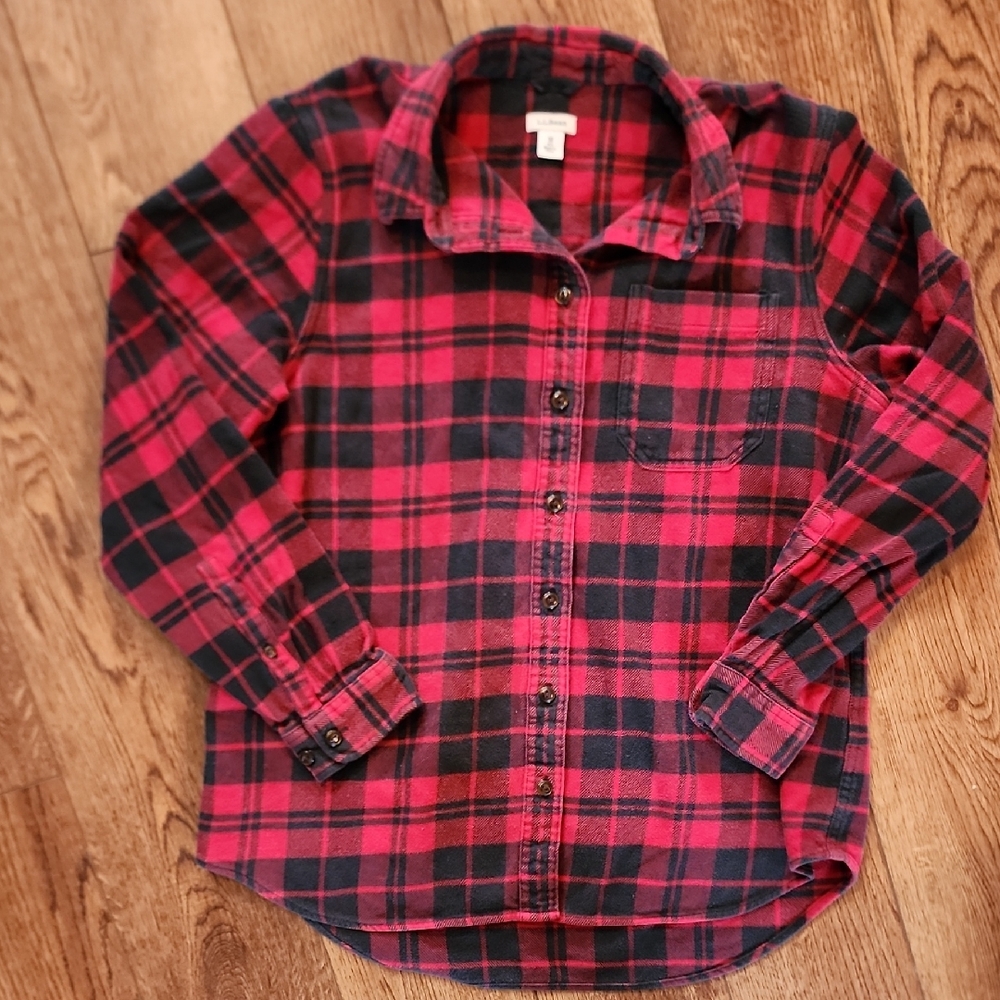 L.L. Bean Organic Flannel Tunic - Red and Black
